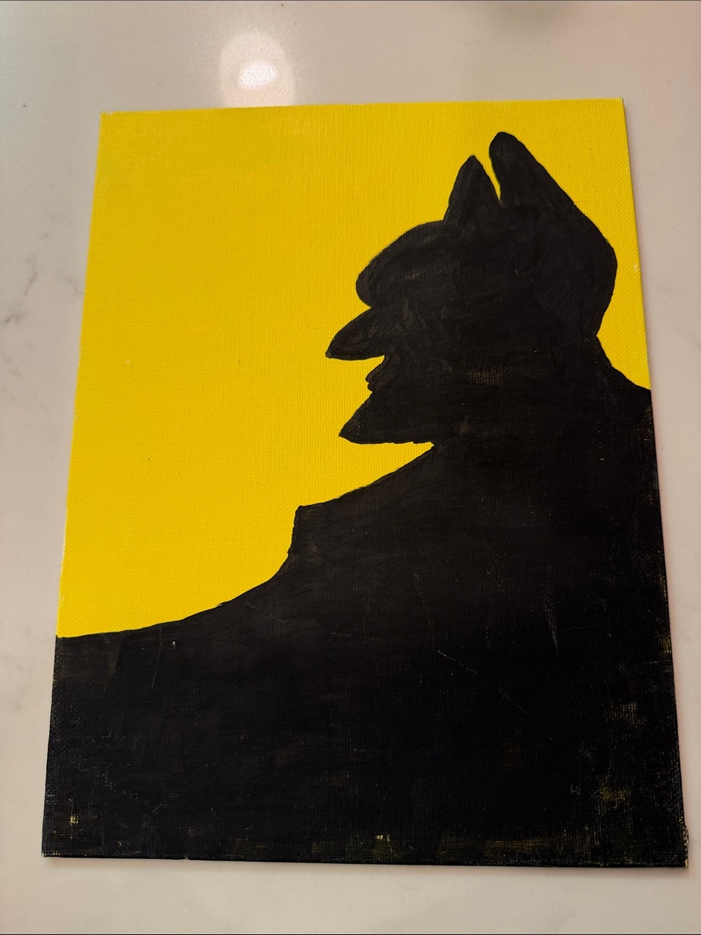 BATMAN Yellow & Black Silhouette Canvas Wall Art MADE BY KICKRUSH